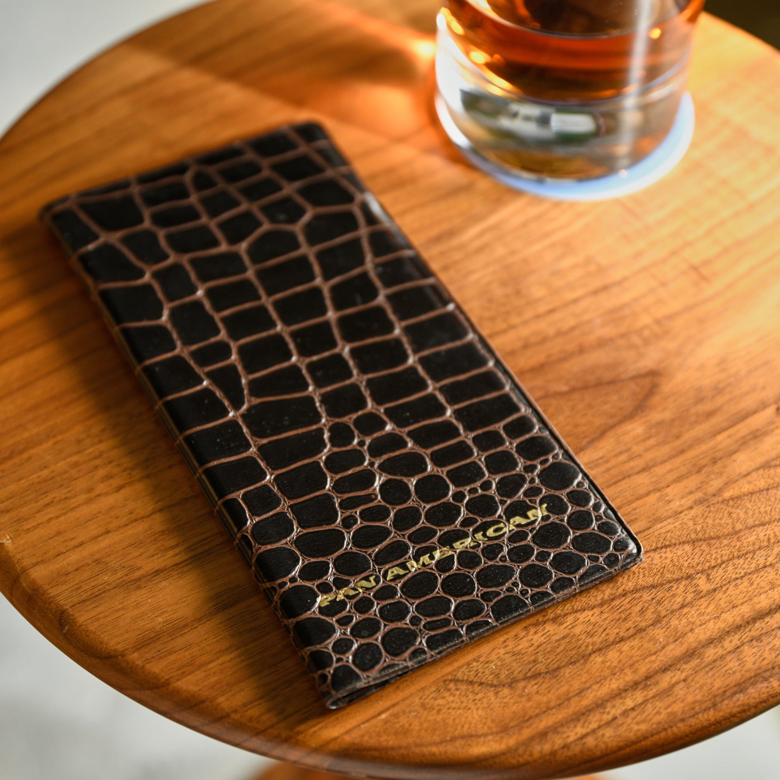 Pan American Airlines Ticket Folio - Faux Alligator