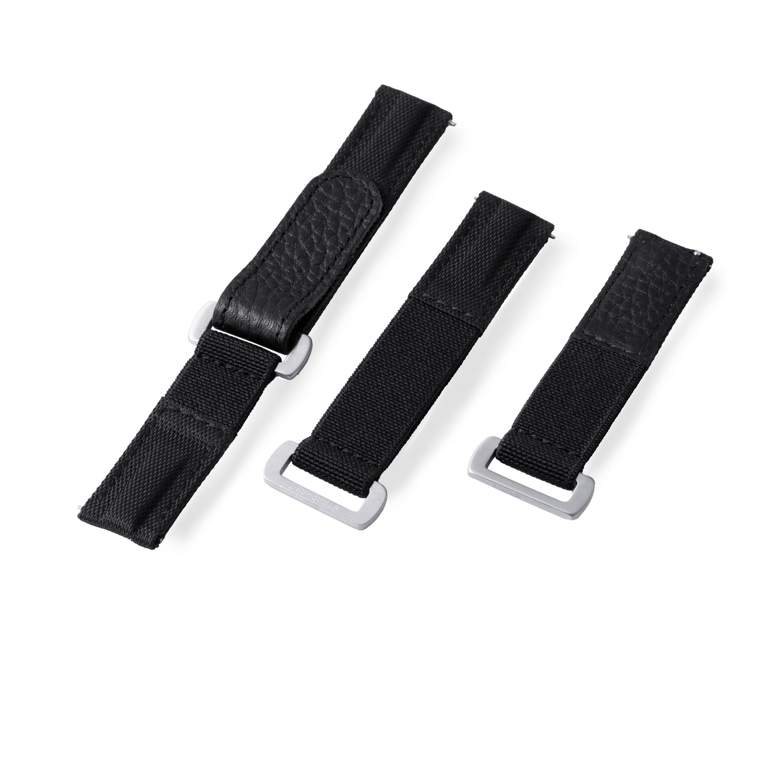 StrapHabit x Analog:Shift Black Hook-and-Loop Elastic Quick-Release Watch Strap